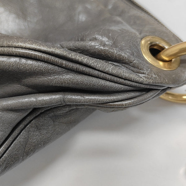 Calfskin Top Handle Bag Gray