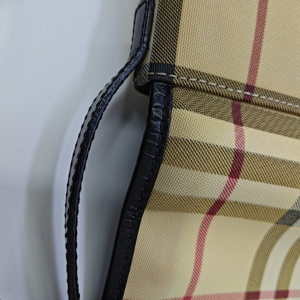 Coated Canvas Shoulder Bag Brown