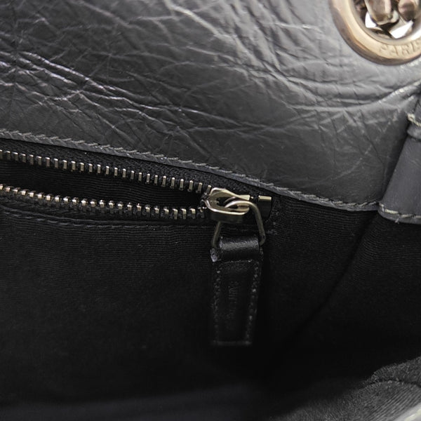 NIKI Medium Chevron Calfskin Gray