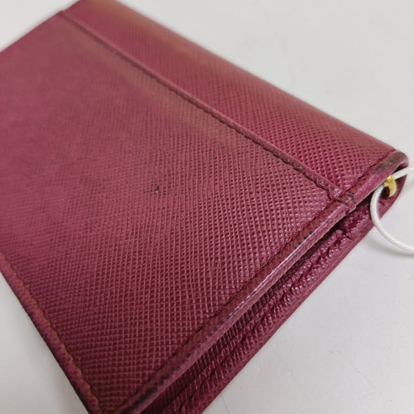 Saffiano Calfskin Card Holder Red