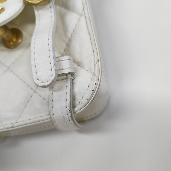 Quilted Calfskin Shoulder Bag Mini White