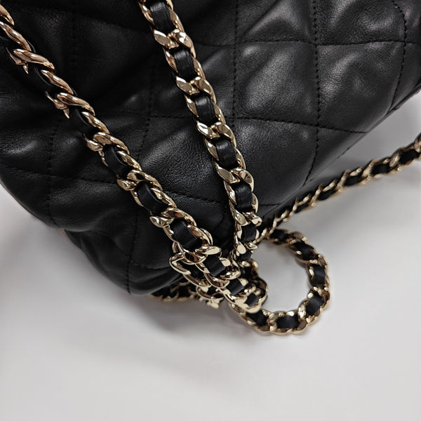 Quilted Lambskin Backpack Black