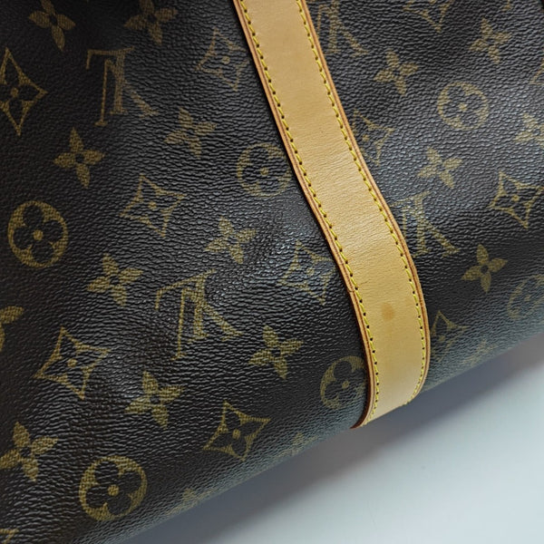 KEEPALL 45 Monogram Coated Canvas Brown