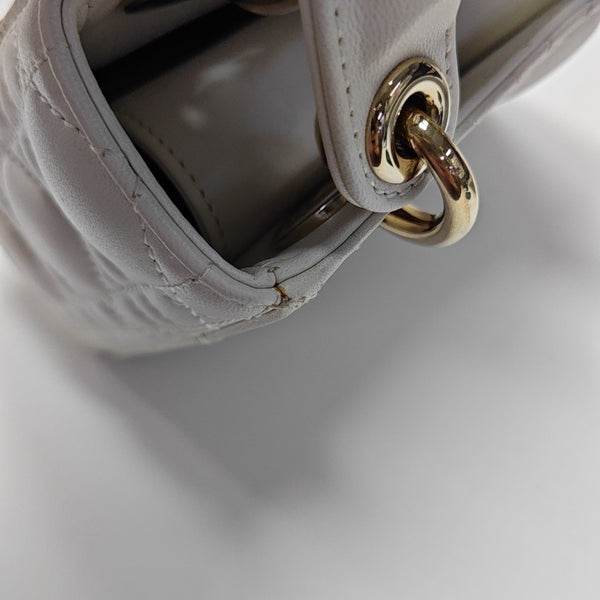 Lady Dior Mini Cannage Lambskin White