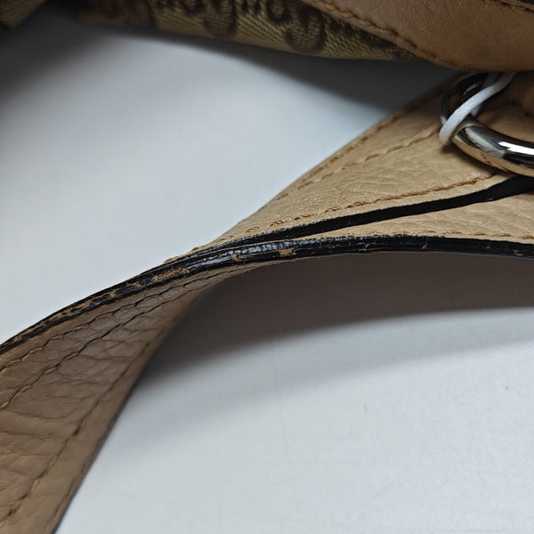Monogram Canvas Shoulder Bag Beige