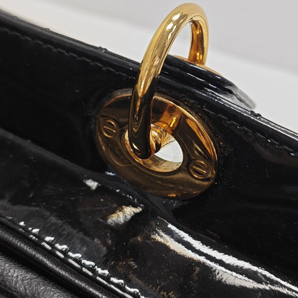 Lady Dior Large Patent Leather Black
