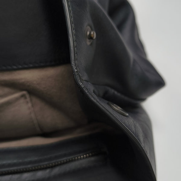 Lambskin Top Handle Bag Black
