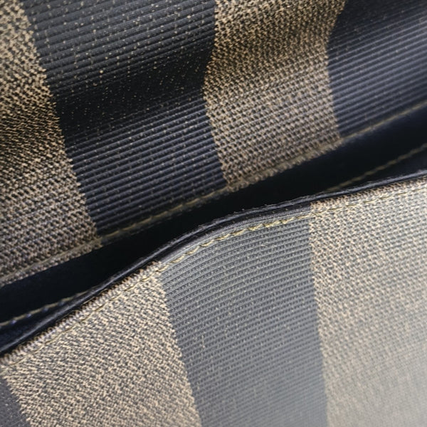Coated Canvas Top Handle Bag Brown