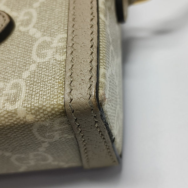 Horsebit 1955 Mini Monogram Coated Canvas Beige