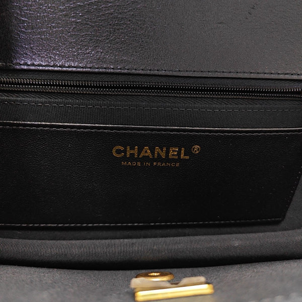 Quilted Patent Leather Shoulder Bag Black