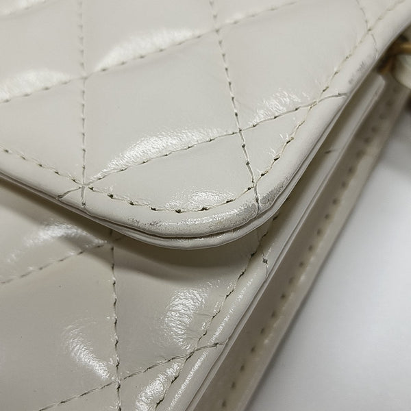 Quilted Calfskin Shoulder Bag White