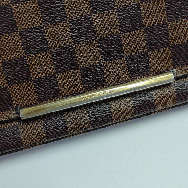 HOXTON Damier Ebene Coated Canvas Brown