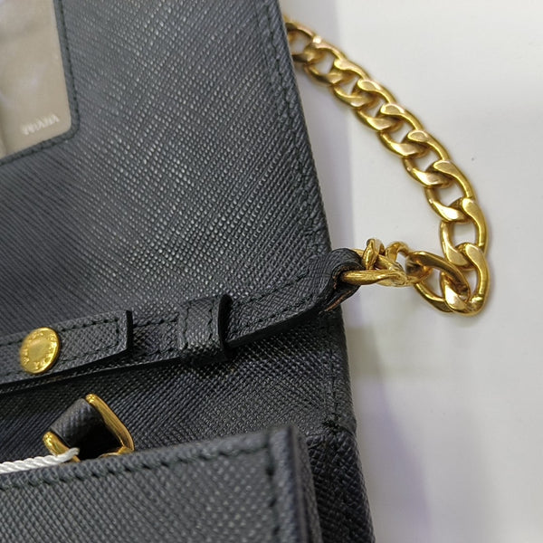 Saffiano Calfskin Shoulder Bag Black
