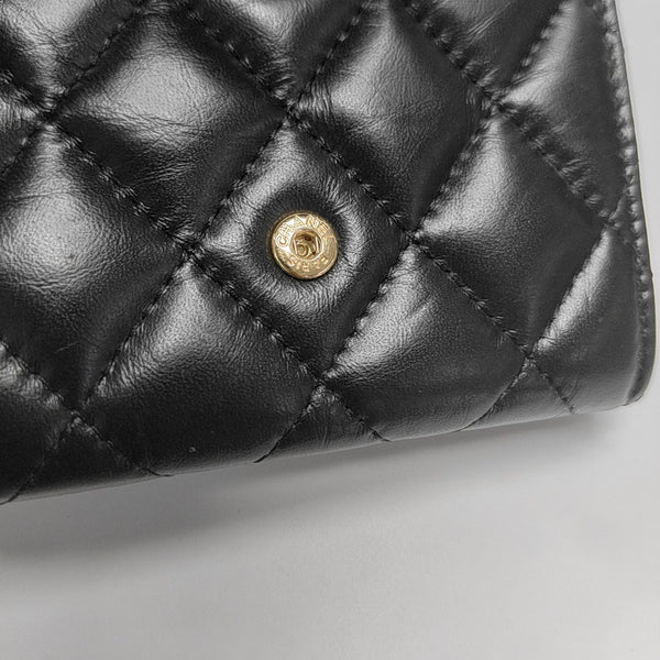 2.55 225 (small) Quilted Calfskin Black Card Holder