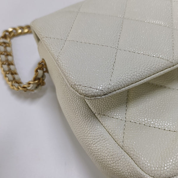 WOC Quilted Grained Calfskin White
