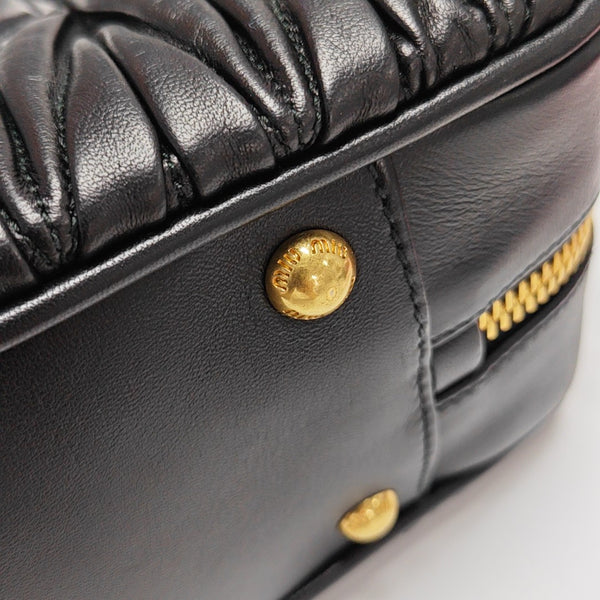 Arcadie Matelassé Large Quilted Lambskin Black