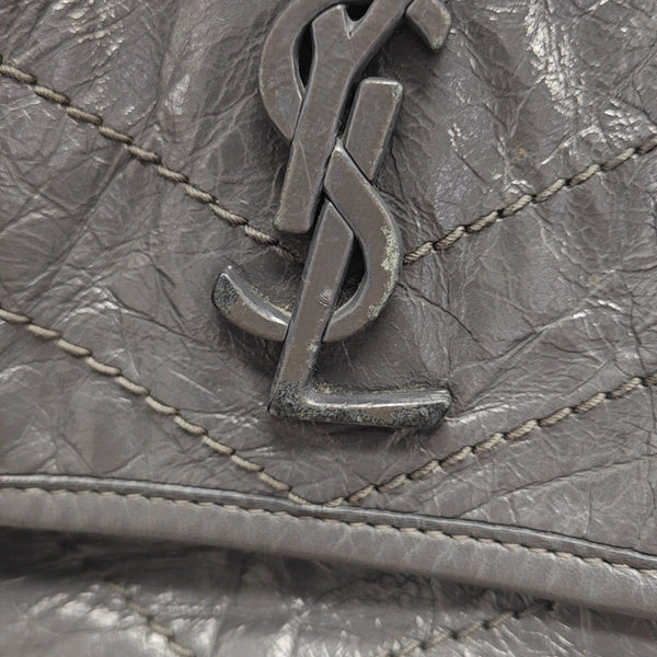 NIKI Small Chevron Calfskin Gray