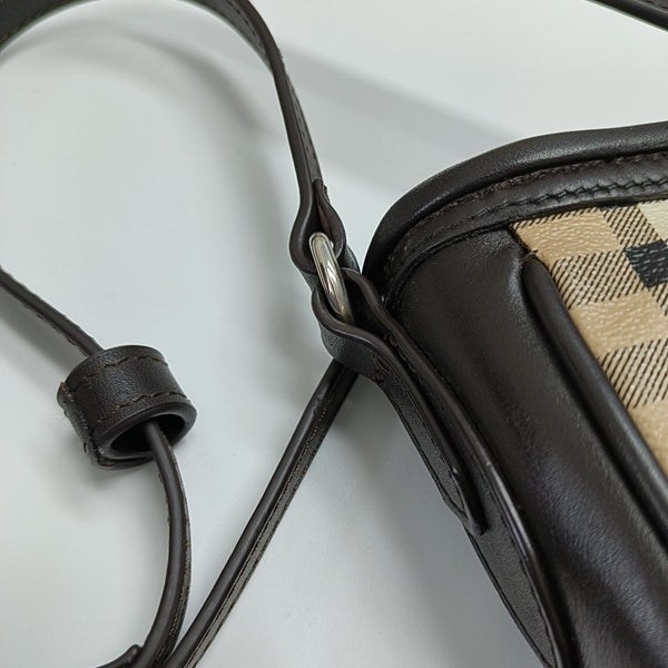 Coated Canvas Shoulder Bag Beige