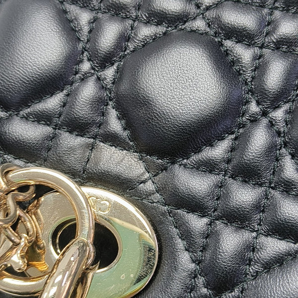 Lady Dior Small Cannage Lambskin Black