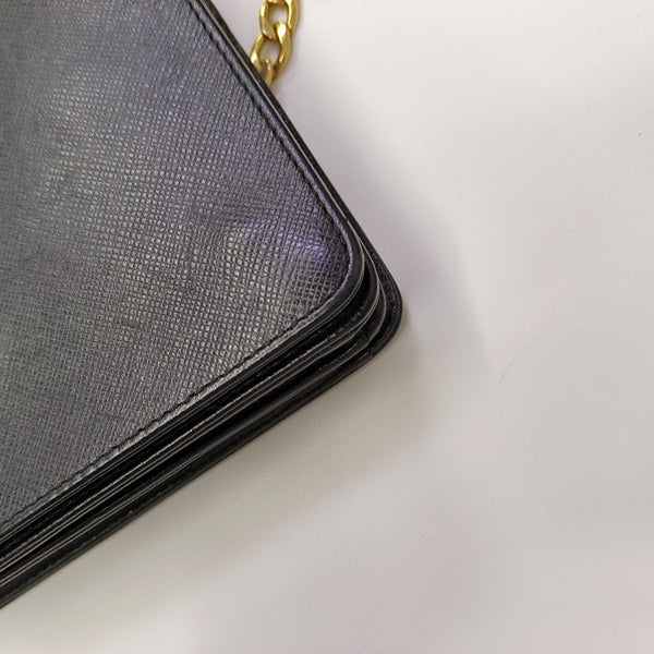 Saffiano Calfskin Shoulder Bag Black