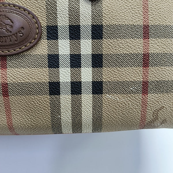 Coated Canvas Top Handle Bag Beige