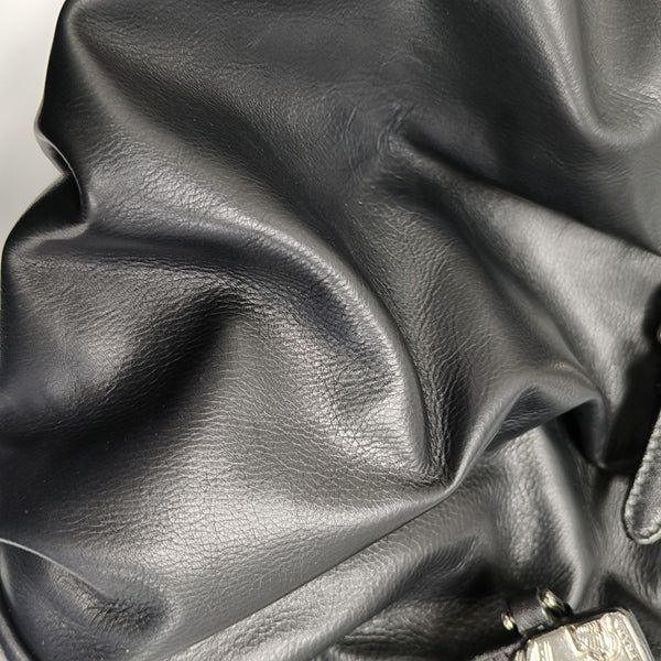 Calfskin Top Handle Bag Black