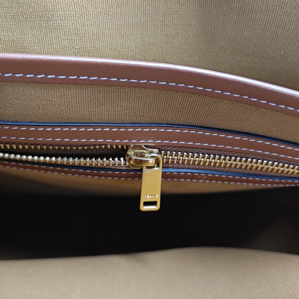 Coated Canvas Tote Bag Brown