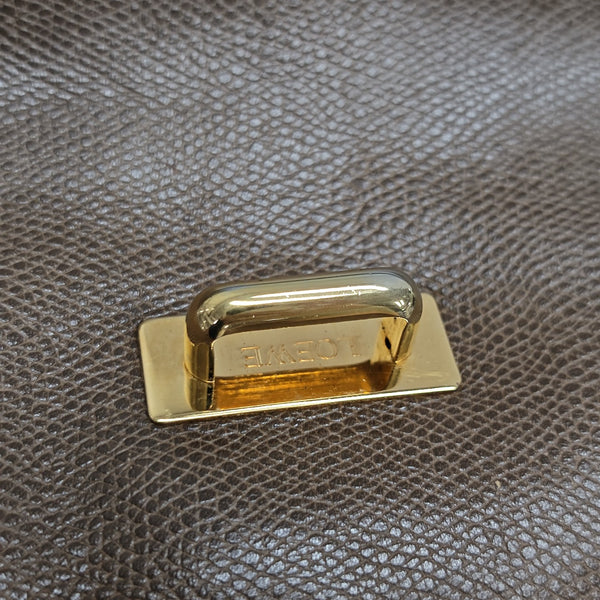 Calfskin Top Handle Bag Brown