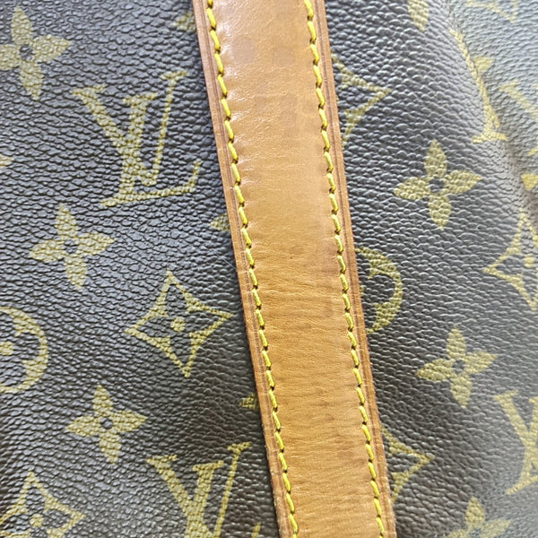 KEEPALL 50 Monogram Coated Canvas Brown