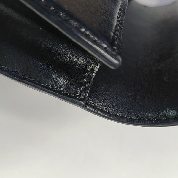 Hourglass Wallet On Chain Mini Calfskin Black