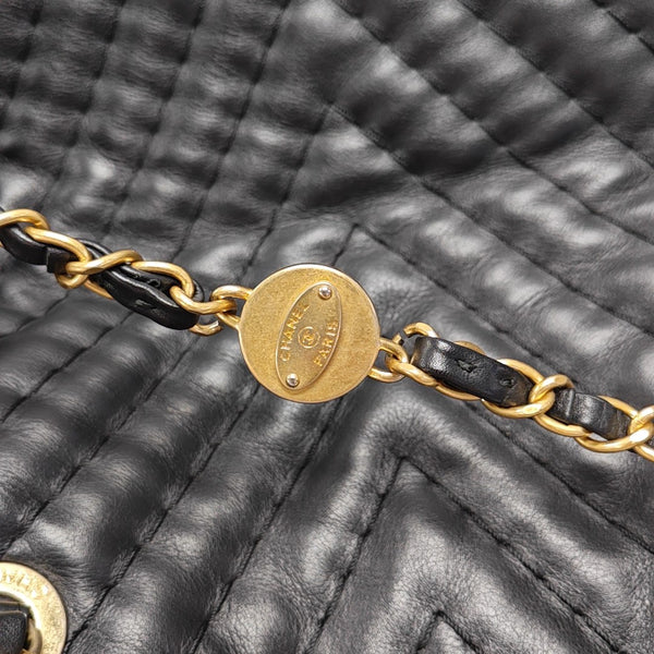 Chevron Calfskin Black