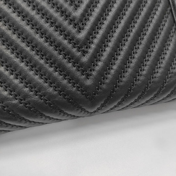 BOY CHANEL Mini Chevron Calfskin Black