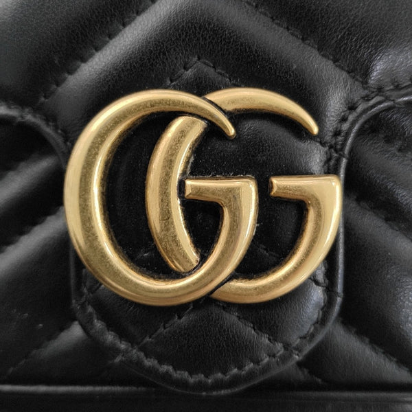 GG Marmont Mini Quilted Calfskin Black