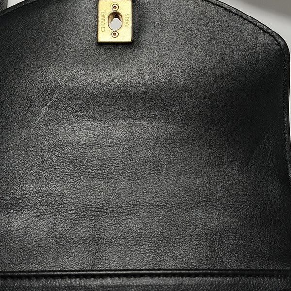 Quilted Calfskin Shoulder Bag Black