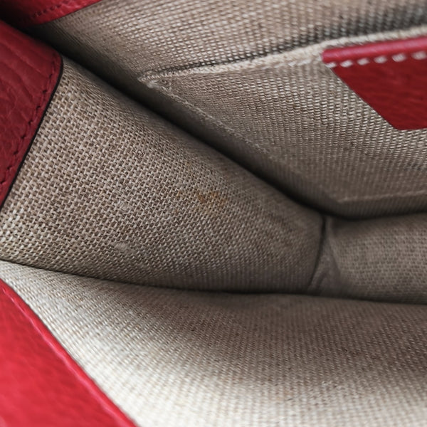 Interlocking G Small Calfskin Red