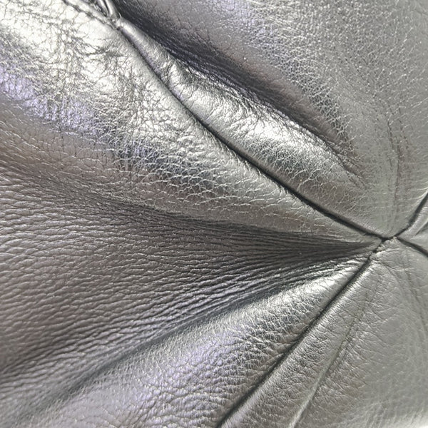 Leather Top Handle Bag Black