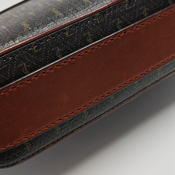 Coated Canvas Shoulder Bag Brown
