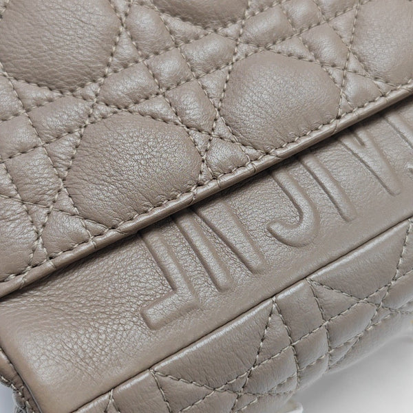 Dior Caro Medium Cannage Calfskin Gray