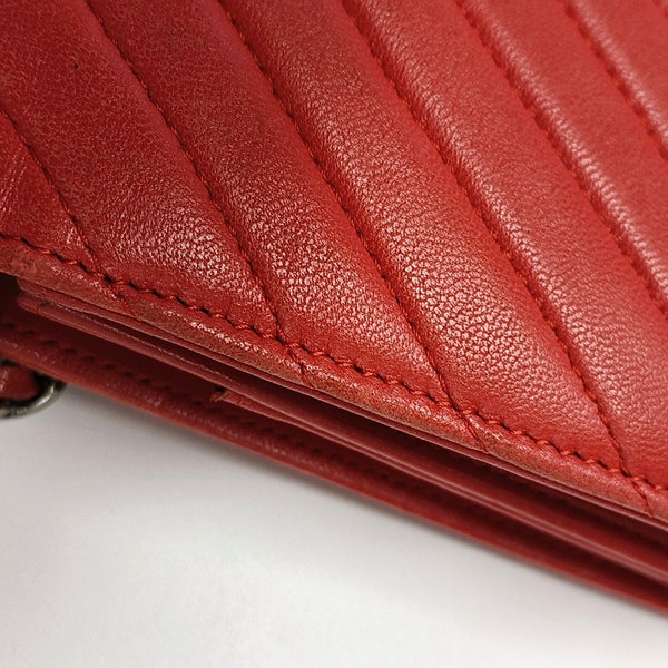 WOC Quilted Lambskin Red