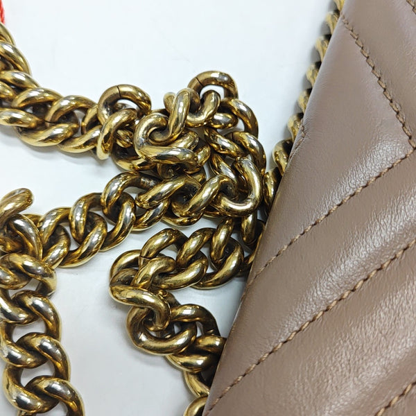 GG Marmont Medium Quilted Calfskin Beige