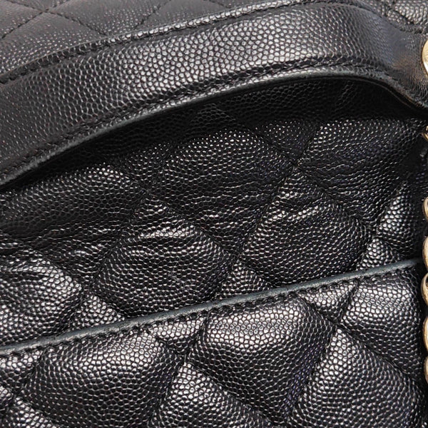 COCO HANDLE Small Quilted Grained Calfskin Black