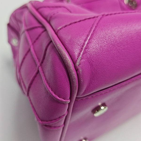 Cannage Calfskin Shoulder Bag Pink