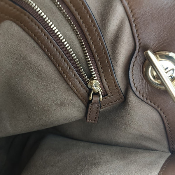 Padlock Medium Monogram Coated Canvas Beige