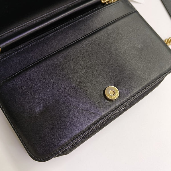 BOY CHANEL Mini Quilted Grained Calfskin Black