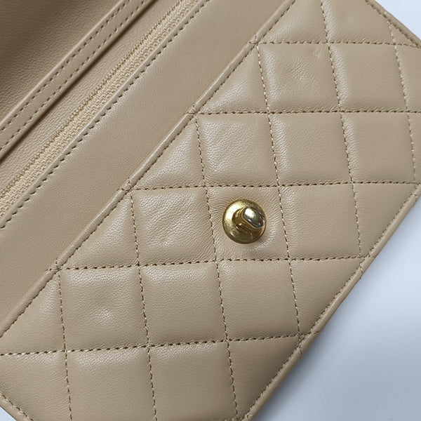WOC Quilted Lambskin Beige
