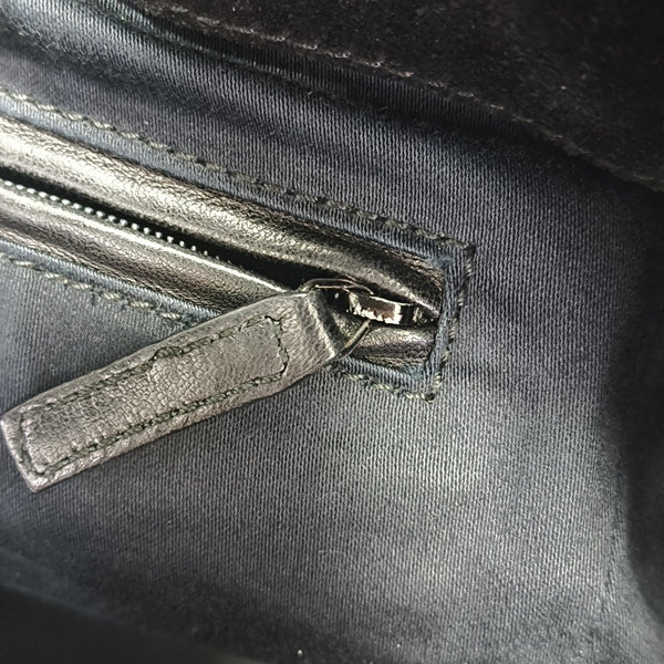 Patent Leather Top Handle Bag Black