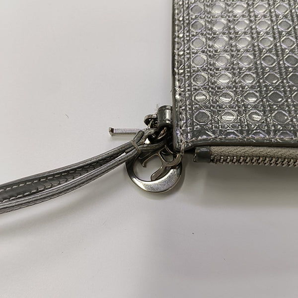 Patent Leather Clutch Silver