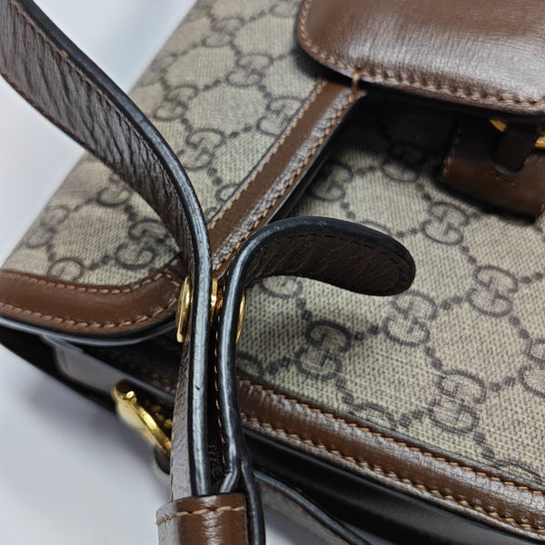Horsebit 1955 Medium Monogram Coated Canvas Beige