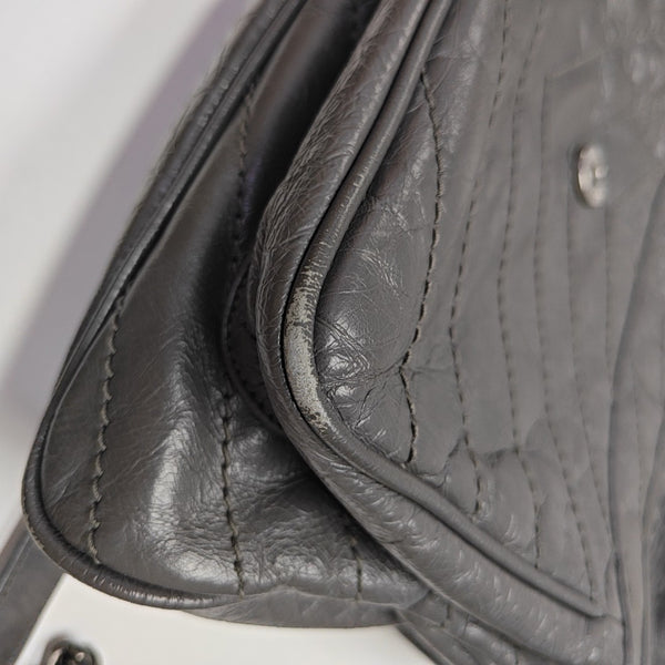 NIKI Large Quilted Calfskin Gray