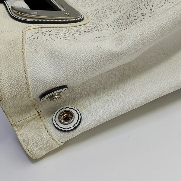 Monogram Calfskin Shoulder Bag White
